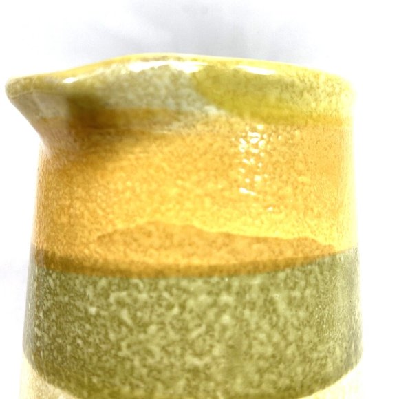 Vintage Holt Howard Stoneware Pottery Yellow Green Striped Pitcher Creamer Jug - Picture 9 of 11